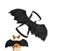 Pet Angel Devil Wings, Black & White Plush Costume Accessory for Dog Cat