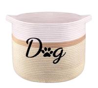 PET ARTIST Grand panier à jouets pour chien, panier de rangement rond en corde de coton tissée avec poignées durables, boîte à jouets décorative parfaite pour organiser les jouets pour animaux de