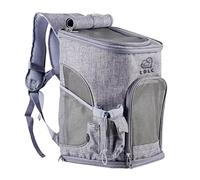Pet Backpack， Sac à Dos Pliable for Chat L/M, Grande capacité, Sac de Voyage for Animaux de Compagnie, Conception Durable et imperméable,for Pets(Grey Medium)