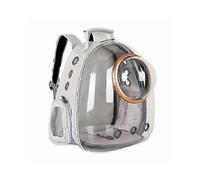 Pet Backpack with Space Capsule, Small Medium Cat Puppy Carrier, Transparent Breathable Heat-Resistant (Gray)