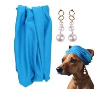 Pet Bandana, Dog Headbands with Pearl Earring Set, 3.35in Stretchy Headgear, Animal Headdress, Ideal Party Accessories for Dogs and Bring Charm to Your Pets