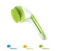Pet Bath Brush, 2025 New 2 In 1 Dog Bath Brush With Built-In Shampoo Dispenser, For Long Short Haired Dogs Cats Shower (green)