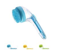 Pet Bath Brush, 2025 New 2 In 1 Dog Bath Brush With Built-In Shampoo Dispenser, For Long Short Haired Dogs Cats Shower (blue)