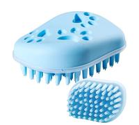 Pet Bath Brush Brosse de massage apaisante - Nettoyeur ergonomique - Peigne en silicone souple pour l'entretien de routine en plein air, les voyages, le bain, le lavage, la maison, les soins