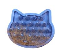 Pet Bath Brush, Cat Shower Massage Brush, 3.66x2.95x1.14 Inches Size Lightweight Ergonomic Handle, Compact Puppy Grooming Tool for Small Medium Cats, Pets Bathing, Blue