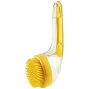 Pet Bath Brush, Pet Bath Brush with Shampoo Dispenser, Newwith Built-in Shampoo Dispenser for Bathing Pets Grooming Massage Brush (Yellow)