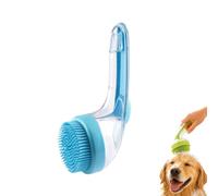 Pet Bath Brush with A Long Handle and Shampoo Dispenser，Bleu | Dog Washing Brush, Soft Silicone for Shedding, 2-in-1 Shampoo Dispenser & Massage Brush, Massage Tool for Dogs and Cats