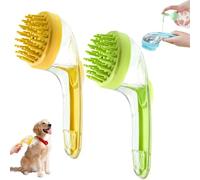 Pet Bath Brush with Shampoo Dispenser, 2025 New Dog Bath Massage Brush Scrubber, Pets Grooming Massage Brush for Short & Long Hair(F)
