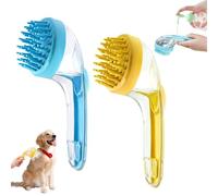 Pet Bath Brush with Shampoo Dispenser, 2025 New Dog Bath Massage Brush Scrubber, Pets Grooming Massage Brush for Short & Long Hair(D)