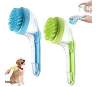 Pet Bath Brush with Shampoo Dispenser, 2025 New Dog Bath Massage Brush Scrubber, Pets Grooming Massage Brush for Short & Long Hair(E)