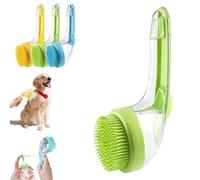 Pet Bath Brush with Soap Dispenser,2 in 1 Dog Bath Brush,Adjustable Bath Brush for Dogs,for Long Short Haired Dogs Cats Shower (Green)