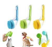 Pet Bath Brush With Soap Dispenser,Dog Bath Brushs with soap dispensers,2 in 1 Dog Baths Brush with Built-In Dispensers, Deep Cleaning Scrubber,For Long Short Haired (Yellow+Green+Blue)