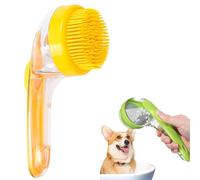 Pet Bath Brush with Soap Dispenser, Dog Bathing Brush with Shampoo Dispenser, Pets Bath Massage Brush for Dogs for Long and Short Hair (yellow)