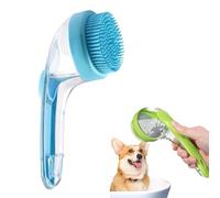 Pet Bath Brush with Soap Dispenser, Dog Bathing Brush with Shampoo Dispenser, Pets Bath Massage Brush for Dogs for Long and Short Hair (blue)