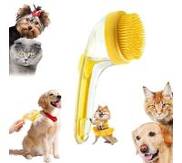 Pet Bath Brush with Soap Dispenser, French Bulldog Bathing Brush, Easy Grip & Quick Lathering Tool for Bath Time (Yellow, 1PCS)