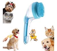 Pet Bath Brush with Soap Dispenser, French Bulldog Bathing Brush, Easy Grip & Quick Lathering Tool for Bath Time (Blue, 1PCS)