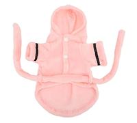 Pet Bathrobe Plush Warm Absorbent Puppy Hooded Pajama, Small Dog and Cat Bath Towel with Adjustable Waistband and Snap Button Closure for Post Bath Drying and Rainy Day Comfort (M)