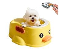 Pet Bathtub Duck Shape, Anti Slip Shower Tub, 17.32x12.4x6.3 Inches Compact Size with Secure Grip, Alloy Frame Bathing Supply Device, Home Accessories for Grooming Swimming Playing Bathroom Pets Shop