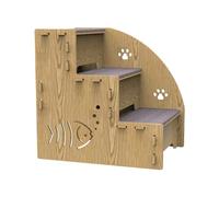 Pet Bed Ladder Wooden Staircase, Pet Steps for Small Dogs, Wooden 3-Step Stairs for High Couch, Cats Ramp Step, Balanced Dog Indoor Ramp, Non-Slip Suitable for Small Dogs and Cats