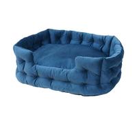 Pet Bed, Panier for Chien et Chat, nid d'hiver Chaud et Moelleux, Coussin en Coton PP épais et Doux, Accessoire Universel et étanche(Peacock Blue,M -60x 52x 20 cm)