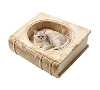 Pet Beds for Cats Book Warm Soft - Plush Calming Washable Decorative Cat | Comfortable Cat Beds & Furniture for Kitten Small Dog Medium | Animal Indoor Home Living Room Bedroom Balcony Pet Beds for