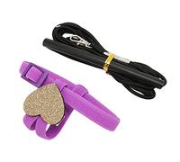 Pet Bird Harness Lash Elastic réglable Ajustement léger Perreau de Laisse Flying Lash avec Un Coeur Mignon Violet (25,5 cm)