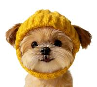 Pet Birthday Hat - Soft Knitted Beanie with Ear Holes, Cute Winter Pet Costume for Small Dogs & Cats | Puppy & Kitten Hat for Birthday Parties, Halloween, New Year, Cosplay
