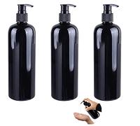 Pet Bouteille de Gel Douch Vide Pet en Plastique Pompe Flacons de Distributeur de 500 ML Bouteille de Shampoing en Verre 500ML Bouteille À La Main De Pompe,pour Les Mains Détergent (3 pièces)