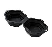 Pet Bowl - 40cm Silicone, Silicone Dish, 2-Compartment | Foldable Travel Feeder, Portable Water Station for Cat, Kitten, Puppy, Small Medium Large Breed, Home, Indoor, Outdoor, Camping