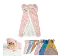Pet Cape Blanket,Dog Robes with Hood,Dogs Cold Weather Coat Wraps,Warm Sleeping Blanket with Thicken Cloak for Small and Large Cats,for Indoor Relaxing & Outdoor Walks (A Pink, L)