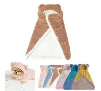 Pet Cape Blanket,Dog Robes with Hood,Dogs Cold Weather Coat Wraps,Warm Sleeping Blanket with Thicken Cloak for Small and Large Cats,for Indoor Relaxing & Outdoor Walks (A Brown, M)