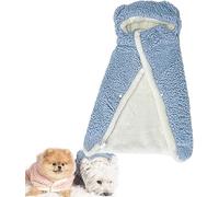 Pet Cape Blanket, Warm Winter Blanket Cape for Dogs and Cats, Fleece Lining Extra Warm Dog Hoodie, Pet Winter Coat with Hat, Pets Coats for Small Medium Large Dogs-Blue||L