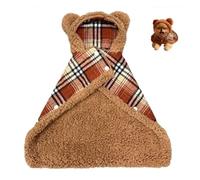 Pet Cape Blanket with Hood, Warm Dog Sleeping Blanket, Soft Flannel Dog Coat Wrap for Small Medium Dogs & Cats, Cozy Winter Cloak for Indoor Outdoor Use