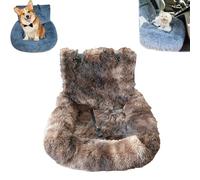 Pet Car Seat - Dog Bed with Safety Straps, Waterproof Travel Bed for Large & Small Dogs, Protects Car Seats from Dirt, Hair & Scratches, Removable and Easy to Clean (Tie-Dye Dark Brown,M)