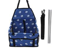 Pet Car Seat, Dog Car Seat with Safety Leash, Waterproof Breathable Elevated Dog Car Basket for Puppy and Cat, Adjustable Non Slip Straps Oxford Cloth Mesh Design for Sedan SUV Hat (Blue)