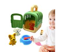 Pet Care Cage Play Set - 8pcs Dog Cage Pretend Educational Play Set | Puppy Carrier Toy Play Set Role Play Dog Grooming Toys, Puppy Carrier Toy Play Set for Ages 3+ Boys & Girls