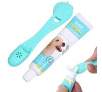 Pet Care Pack - Gel nettoyant au bœuf - Brosse à dents en silicone souple - Rafraîchisseur pour chiot - Embout dentaire recommandé par les vétérinaires - Alternative au dentifrice - Chewing-gum