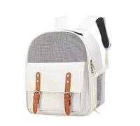 Pet Carrier Backpack, Pet Travel Carrier, Cat Dog Bag, Breatheable Mash Pet Carrying Bag Waterproof Portable Pet Travel Carrier for Hiking, Travel (Beige)