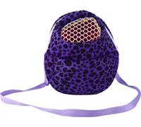 Pet Carrier Short Plush Hamster Rat Chinchilla Produits pour furets Sac extérieur (Leopard Purple M)