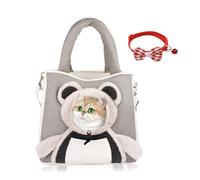 Pet Carrier Shoulder Bag for Dogs & Cats, Portable Pet Shoulder Carrier Bag, Cozy Cat Adjustable Sling Carrier with Breathable Mesh, Safety Zipper & Leash Clip for Travel (Grey)