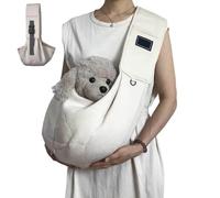 Pet Carrier Sling with Pocket,Adjustable Soft Padded Shoulder Puppy Carrier,Breathable Fabric Hands-Free Dog Carriers Bag with Safety Buckles Designed for Outdoor Travel