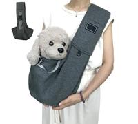 Pet Carrier Sling with Pocket,Adjustable Soft Padded Shoulder Puppy Carrier,Breathable Fabric Hands-Free Dog Carriers Bag with Safety Buckles Designed for Outdoor Travel