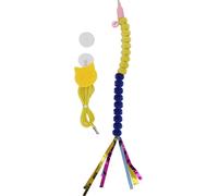 Pet Cat Hanging Toy Crochet réglable interactif Traaceless Câble de cloche -cloches -porte -corde et chenille jaune bleue