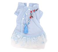 Pet Chinese Style Hanfu Skirt, Elegant Dog Dress with Cheongsam Design, Soft Cotton Layered Pettiskirt for Small Dogs Cats Rabbits, Breathable Festive Outfit for Photos Parties (XL)