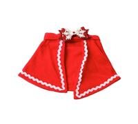 Pet Christmas Cape with Bow Red Cloak Fits for Small Dogs | Soft polyester cape with festive bow design, perfect for holiday photos, fits for cats B L