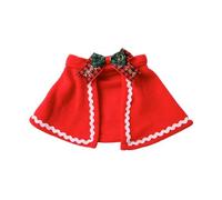 Pet Christmas Cape with Bow Red Cloak Fits for Small Dogs | Soft polyester cape with festive bow design, perfect for holiday photos, fits for cats E S