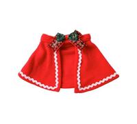 Pet Christmas Cape with Bow, Red Cloak for Small Medium Dogs & Cats | Soft polyester cape features festive bow design, perfect for holiday photos and small to medium pets E S