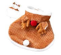 Pet Christmas Clothes, Funny Cat Cape with Hat, Winter Festival Reindeer Coats, Holiday Pet Outfits, Cozy Winter Pet Apparel, Adjustable Pet Cape with Hat, Cute Reindeer Costume for Pets