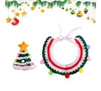 Pet Christmas Costume Costume | Knitted Cat Collar Hat Decor for Cats and Small Dogs | Soft Hand-Woven Costume for Rabbits, Schnauzers, and Bichon Frise