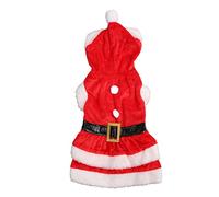 Pet Christmas Dress Soft Thickened Fleece Breathable Button Santa Winter (S)